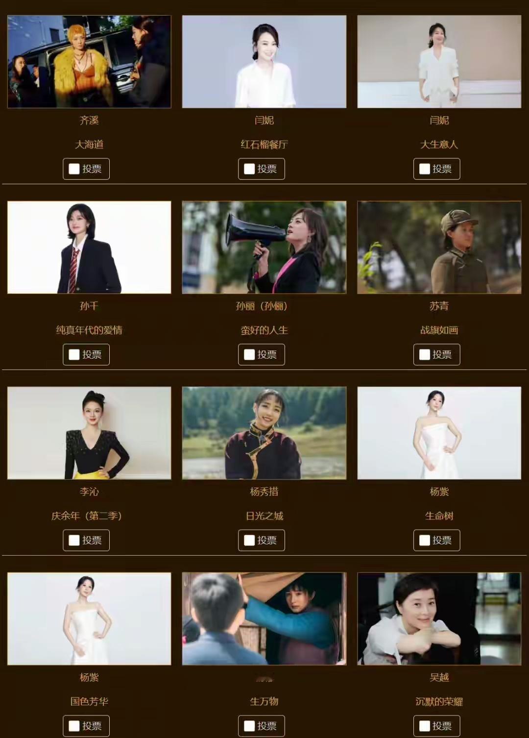 金鹰奖最佳女主角候选，全员顶配神仙打架！戏骨顶流新生代齐聚 