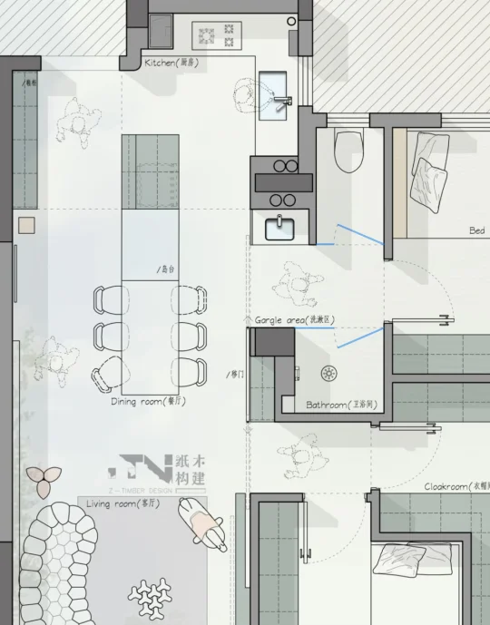 87㎡经典户型改造，想看三分离！