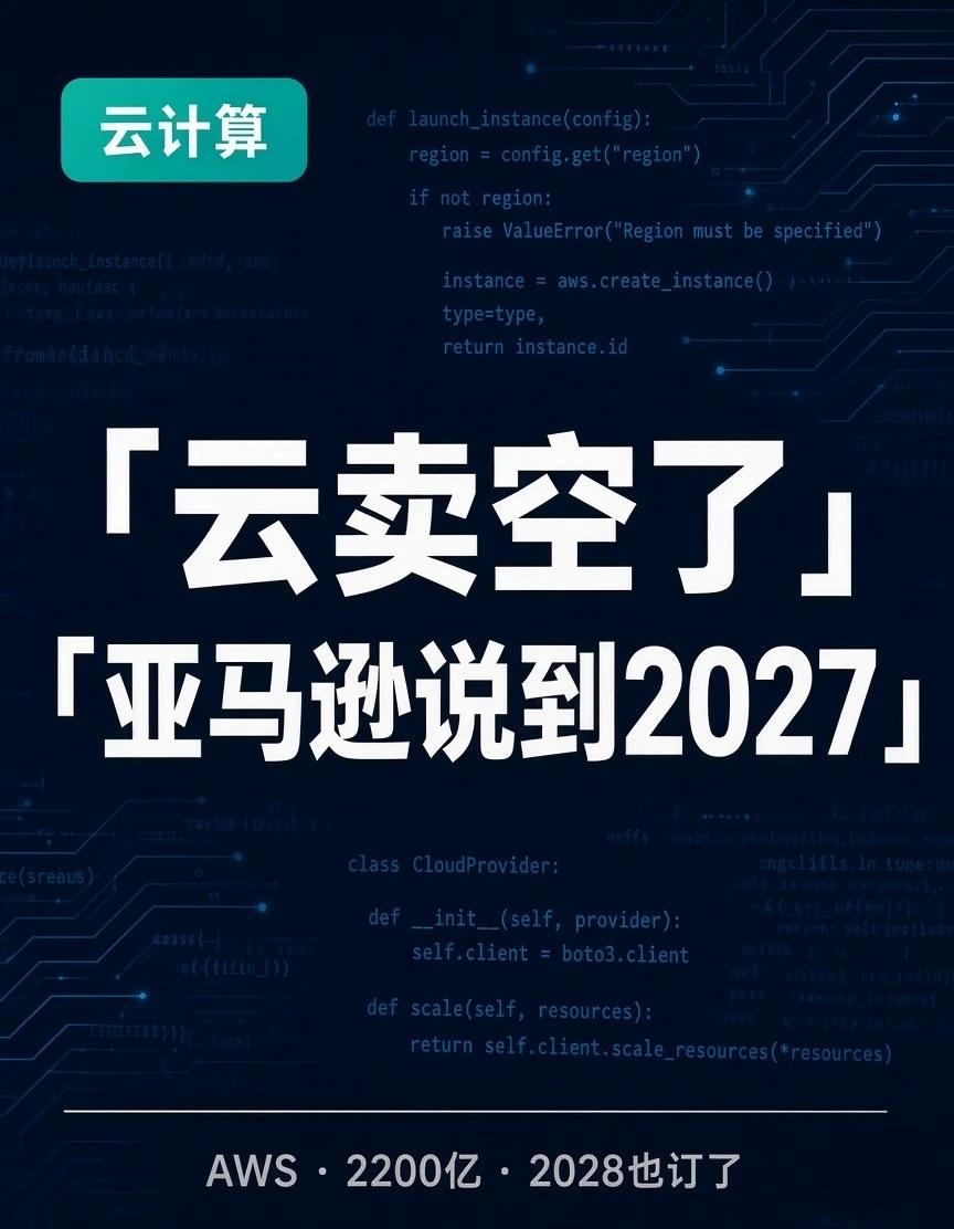 云卖空了：亚马逊说到2027
亚马逊 CEO Jassy 刚在 a16z 播客里