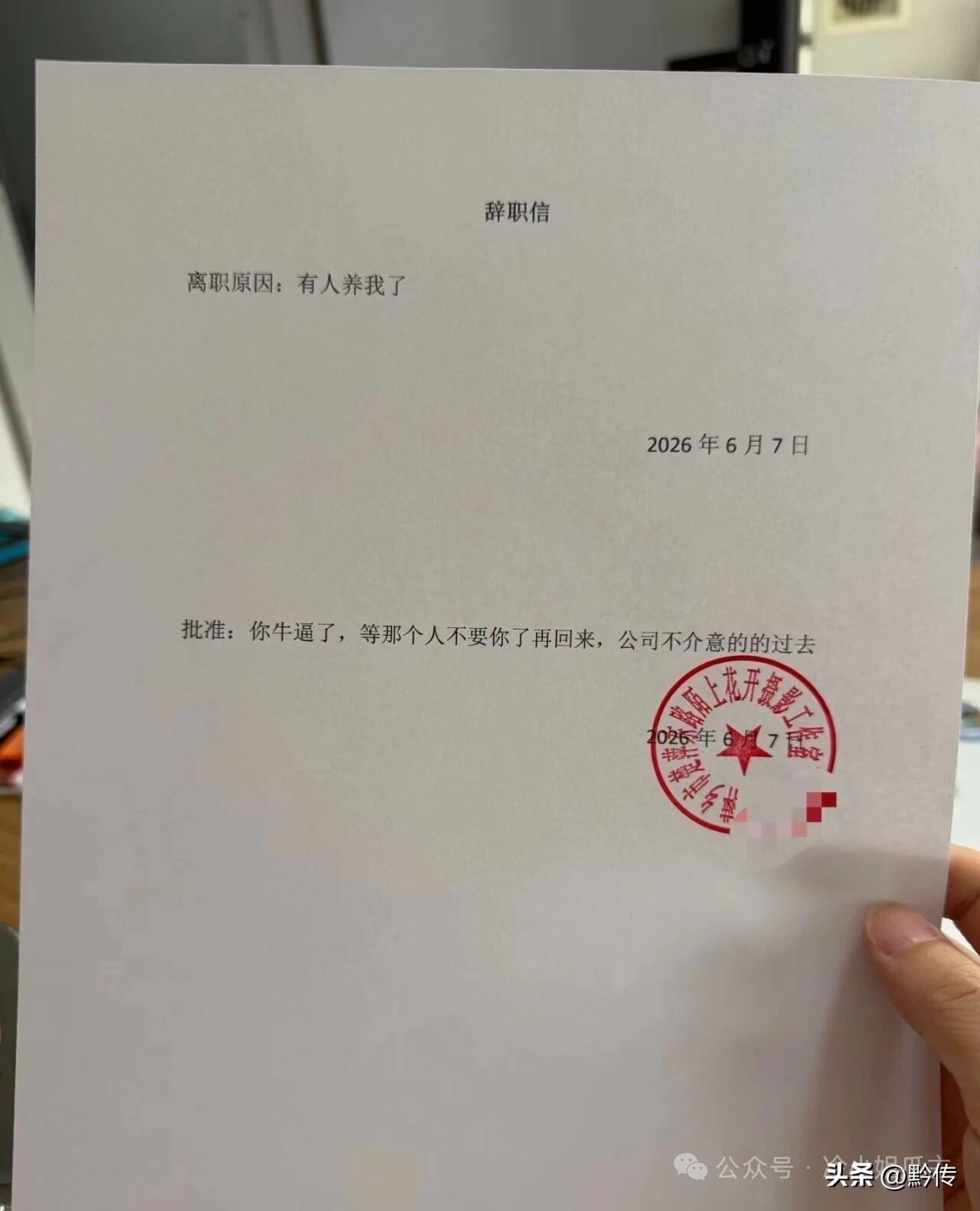 见过辞职，没见过这种辞职理由职场工作搞笑洞藏夹岩酒