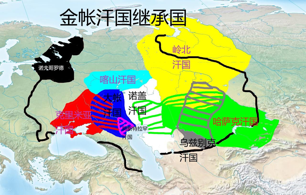 蓝帐汗国的主要继承国有大帐汗国，喀山汗国 ，阿斯特拉罕汗国，克里米亚汗国等。白帐