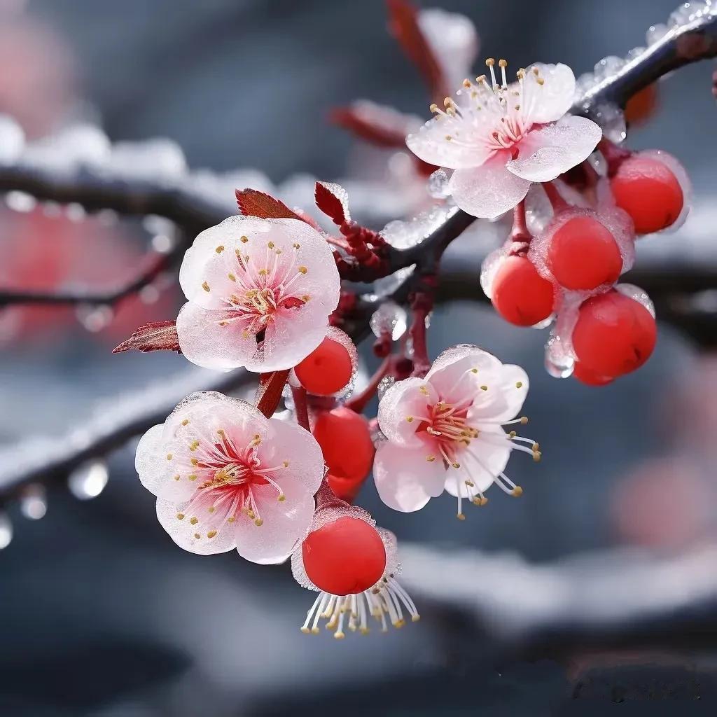 梅花慕雪三分俏，雪恋梅花一抹香

寒冬腊月，大地银装素裹，一片洁白。
在这寂静的