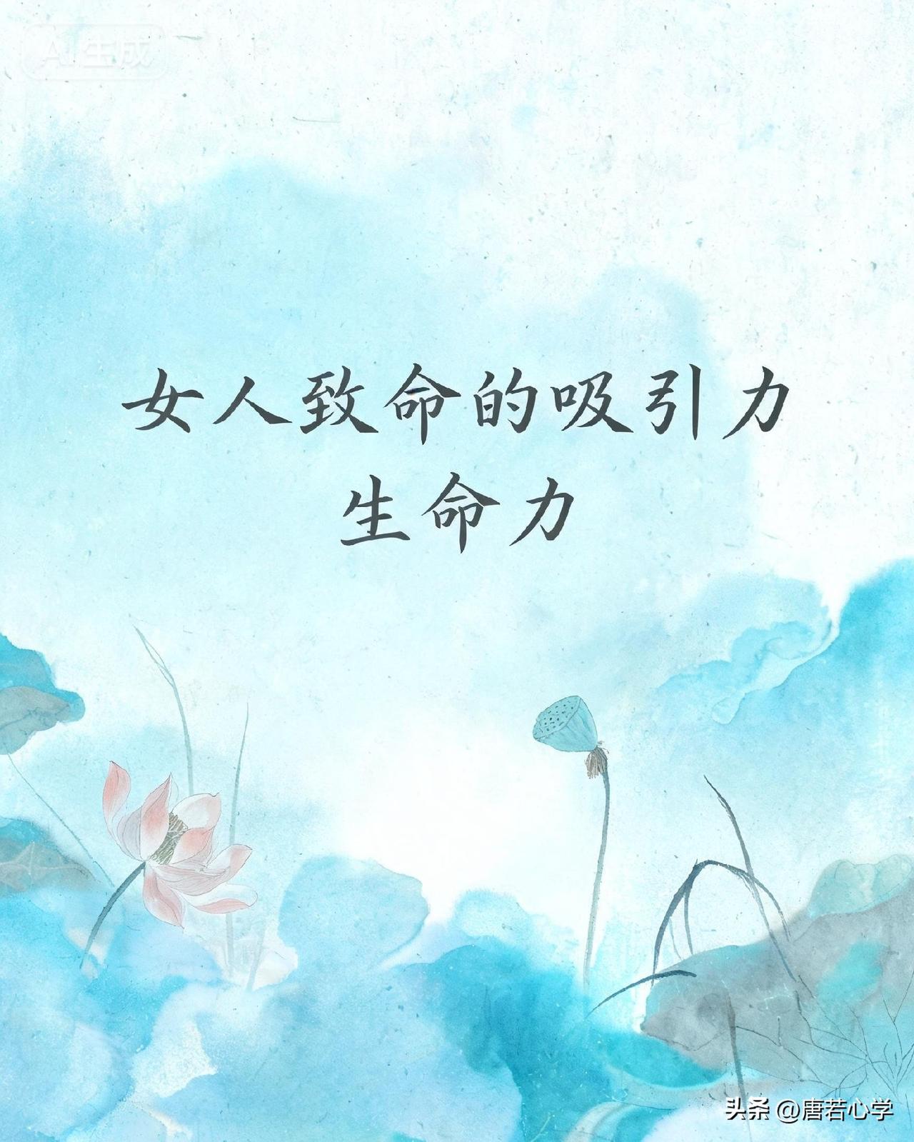 女人致命的吸引力，生命力

作家三毛说：“一个女人，最重要的不是美貌，而是身上那