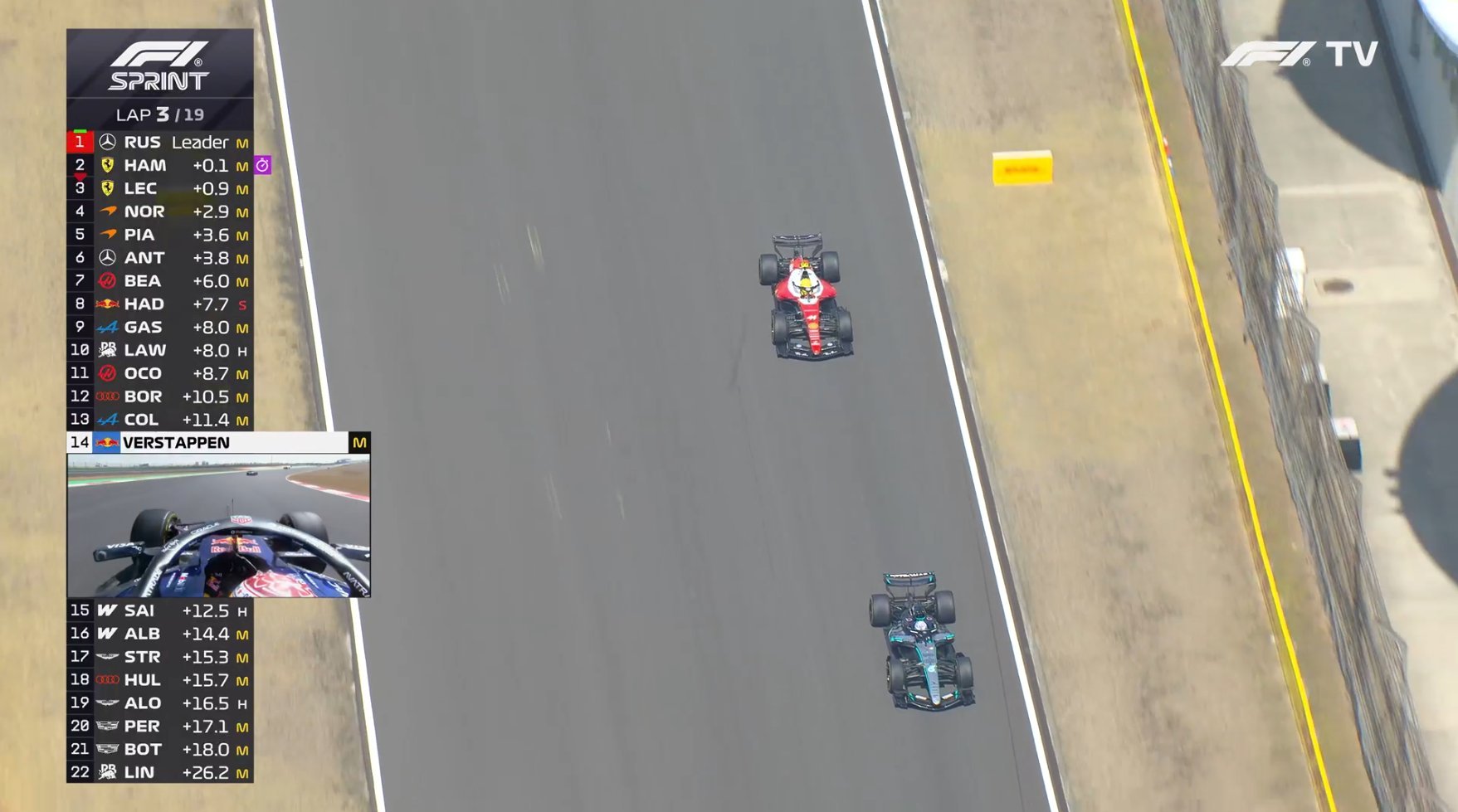 汉密尔顿和拉塞尔两人斗的有来有回 精彩F1赛车2026F1中国大奖赛F1冲刺赛