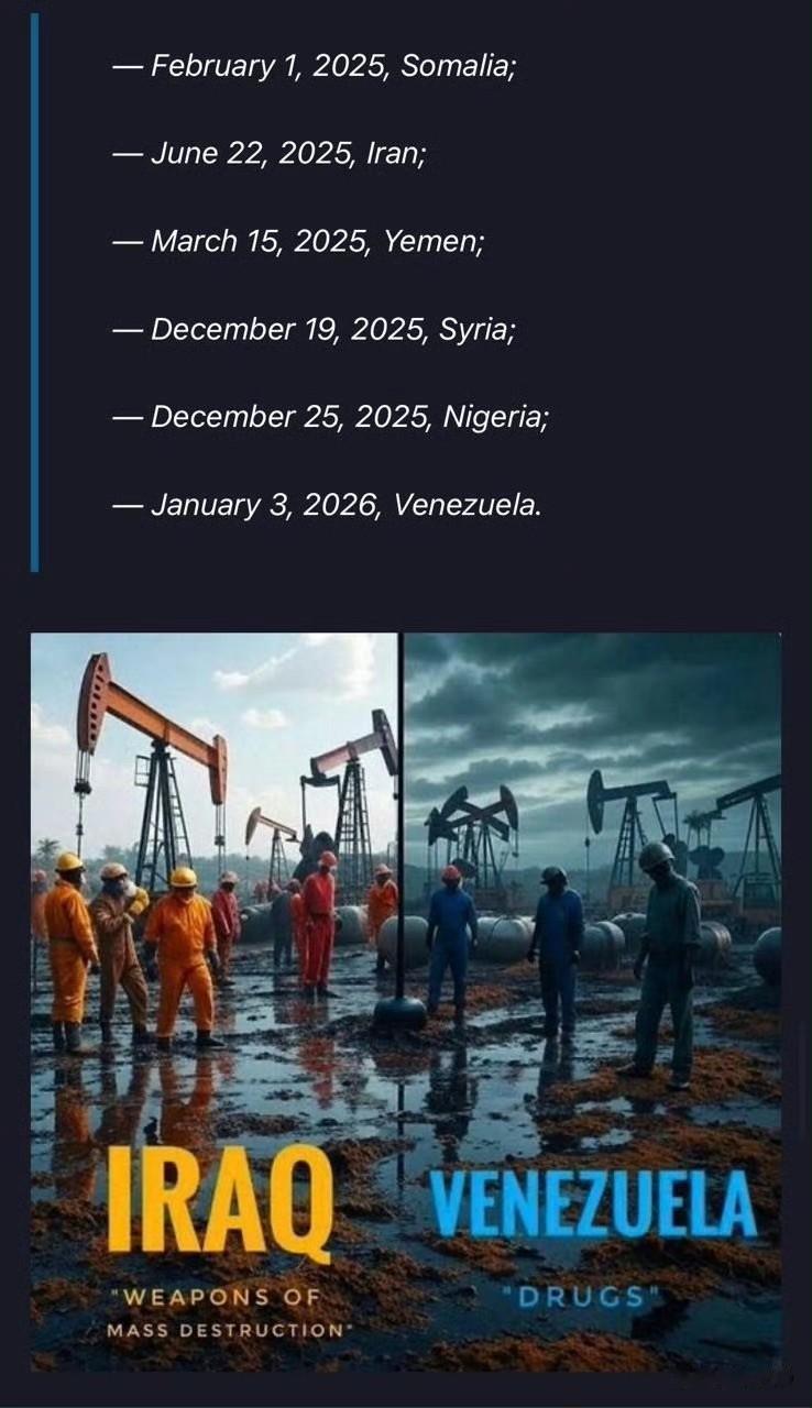 这是特朗普本届任期至今的第六次特别军事行动，如图。