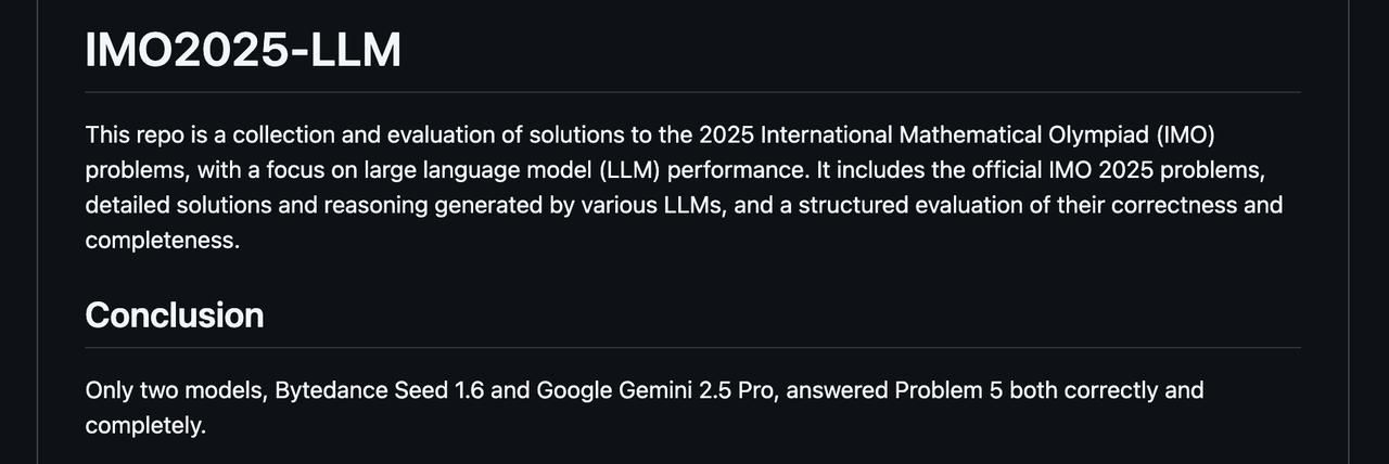 AI 挑战奥数 IMO 2025，结果扎心了

2025 年国际数学奥林匹克（I