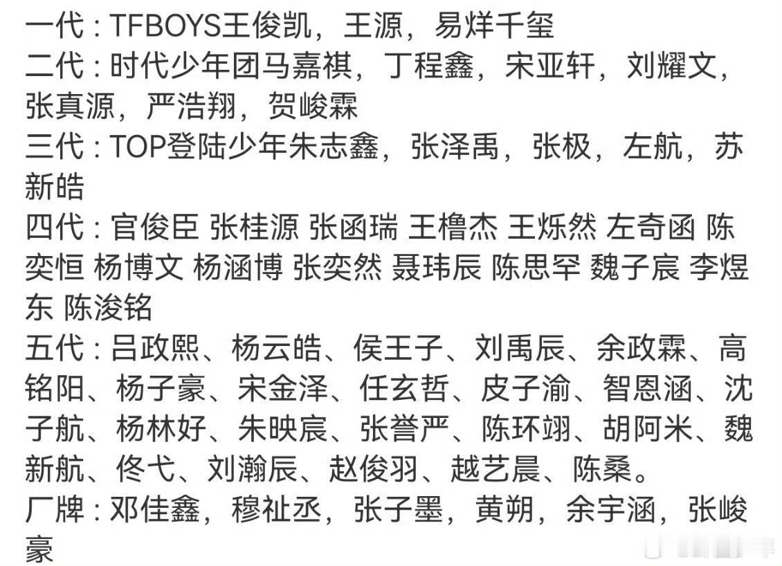 时代峰峻谁能单飞时代峰峻多代艺人盘点，从一代TFBOYS，二代时代少年团，三代T