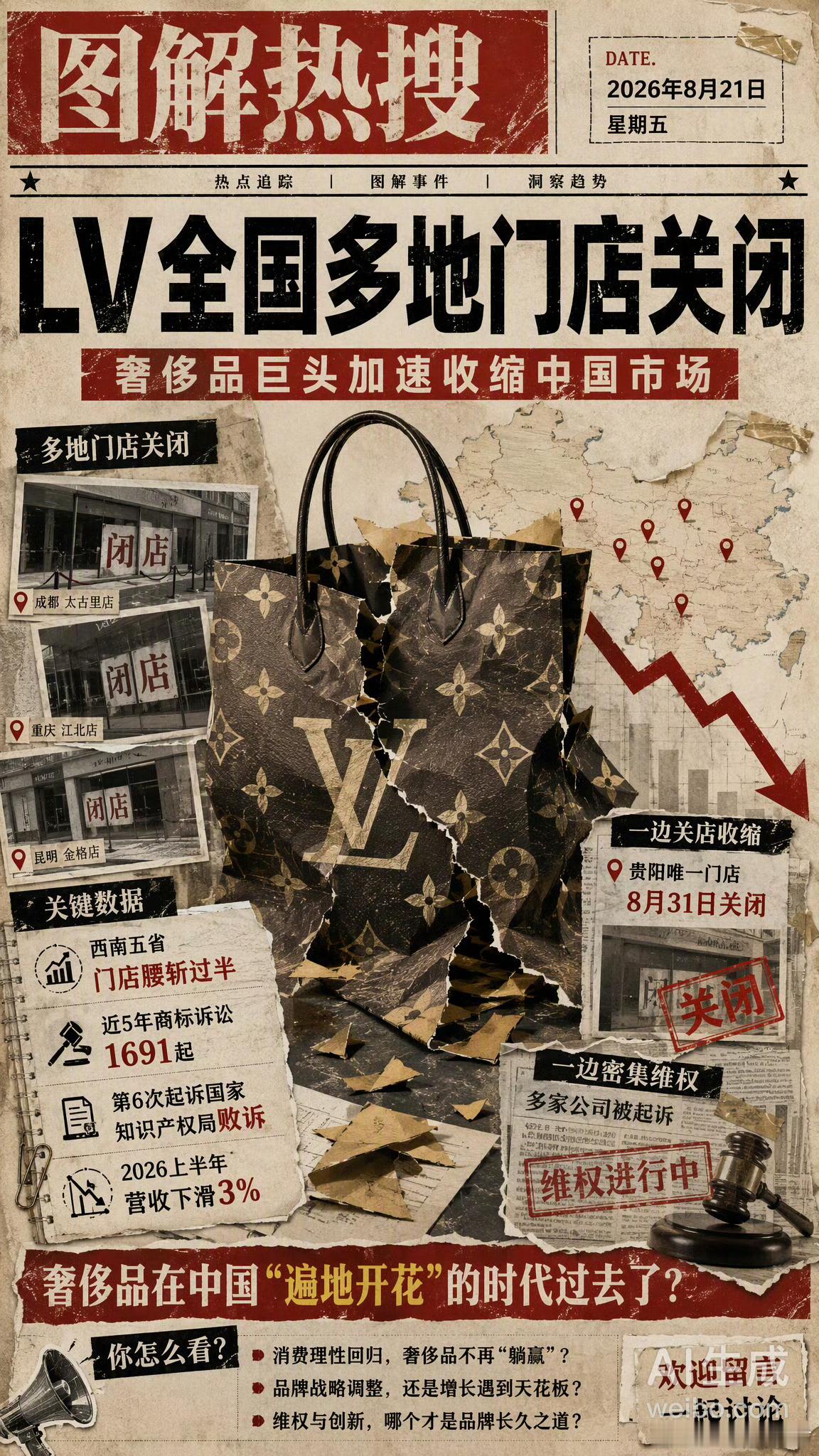 LV将彻底退出贵州市场告完你的告你的，收割一波就赶紧跑了。 