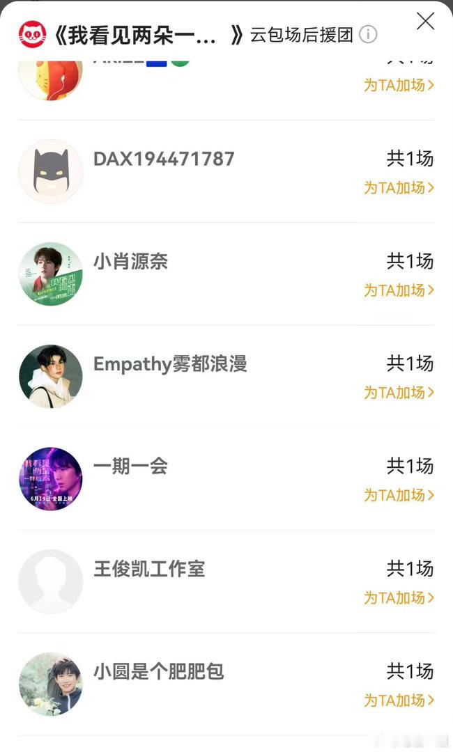 王俊凯给王源我看见两朵一样的云包场王俊凯给王源新片包场王俊凯给王源新片《我看见两