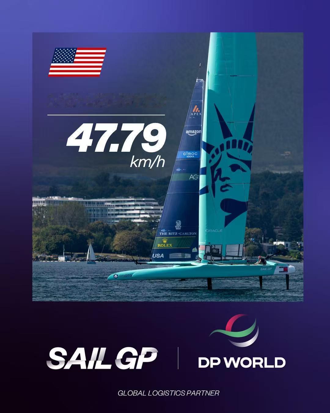 SailGP 日内瓦站D1最快速度47.79km/h——来自美国队国际帆船大奖赛
