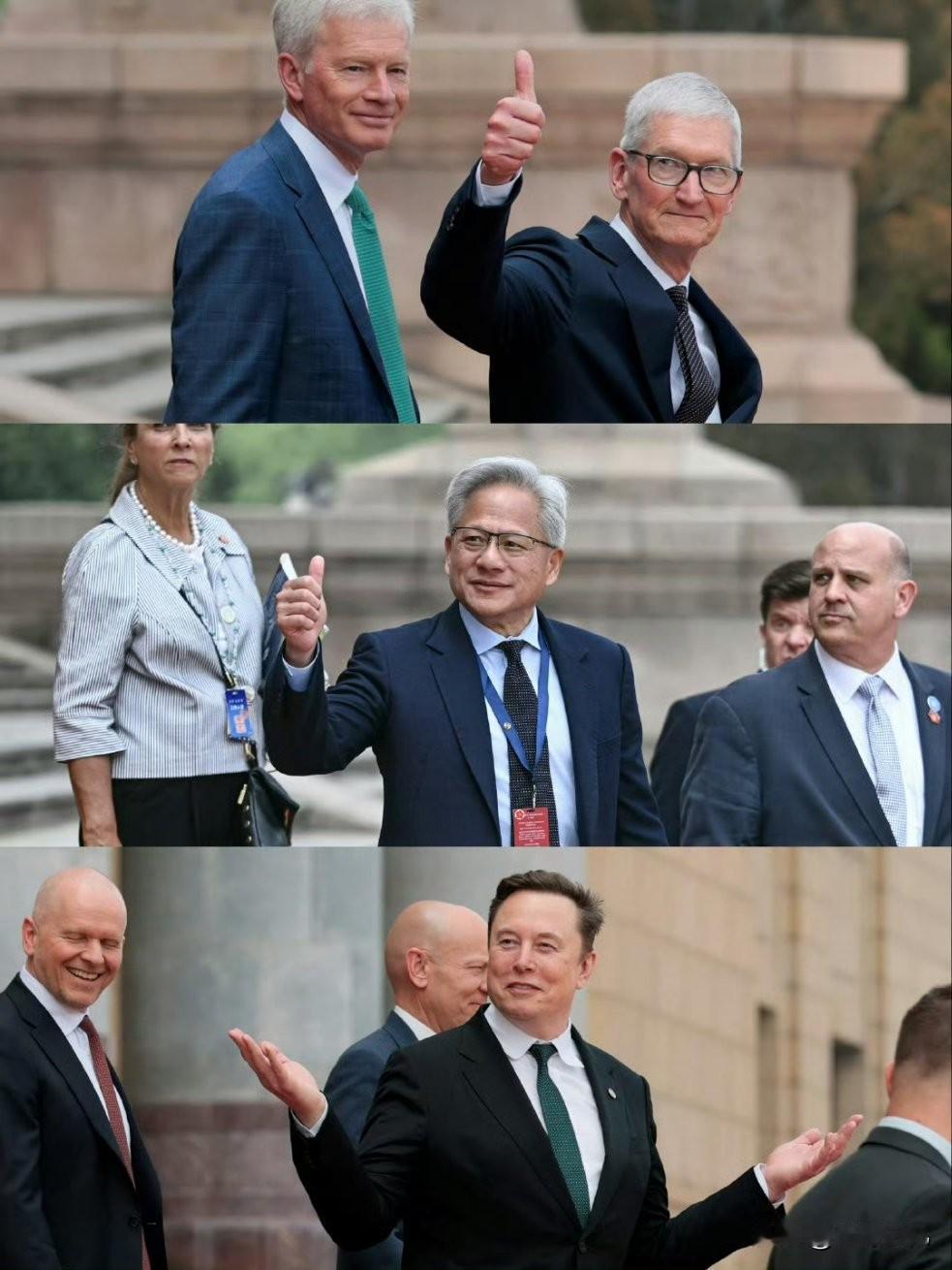 中美会谈后，看这表情和手势，美国商务精英们像是在中国取得了他们梦寐以求的成果。