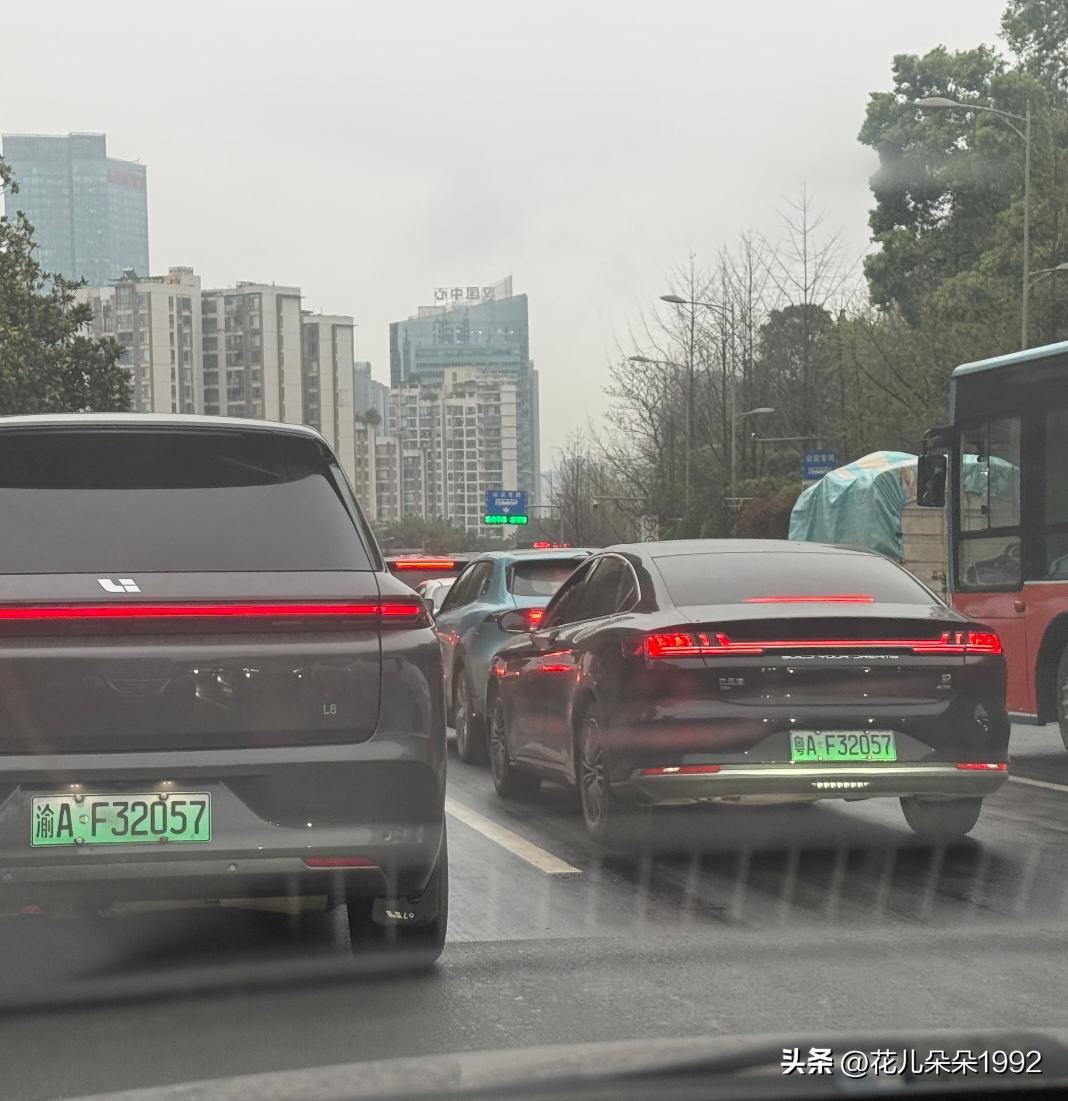 堵车遇上双胞胎车牌，你俩在一起吧。
前面两个双胞胎一样的车牌让我以为自己眼花了！