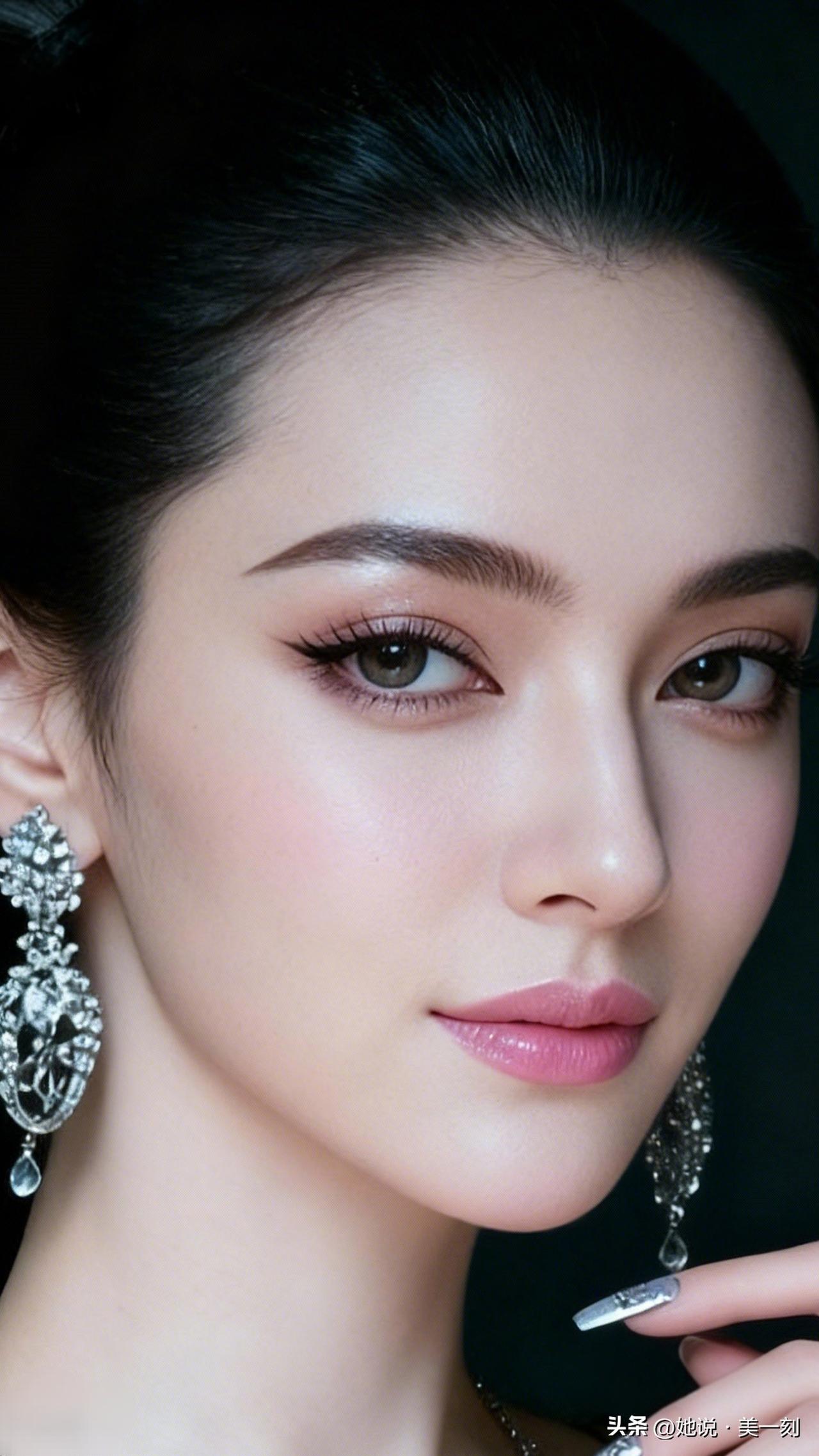 优雅黑发，闪亮耳饰，尽显高贵气质。在你眼里，什么样的女人最漂亮