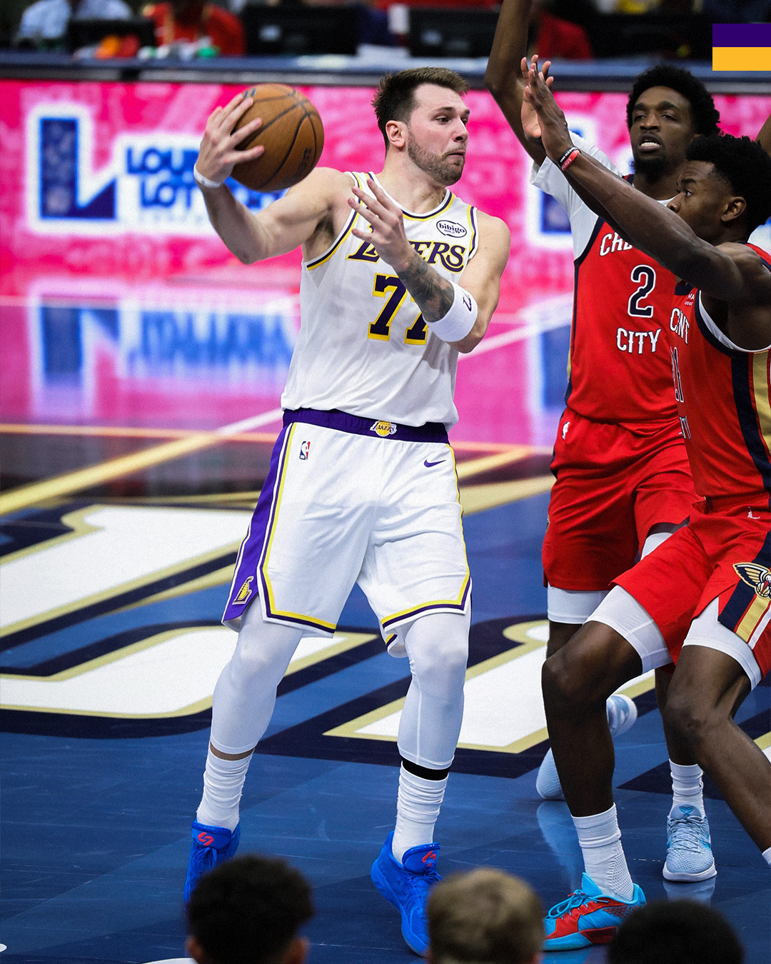 赢了✌️湖人118-102鹈鹕，东契奇24分12助攻、艾顿20+16、里夫斯31