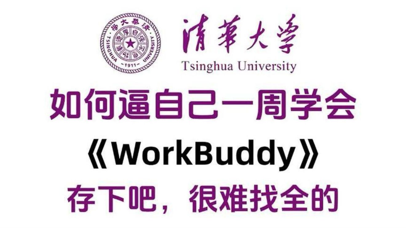 清华大佬WorkBuddy入门，168小时精讲教程