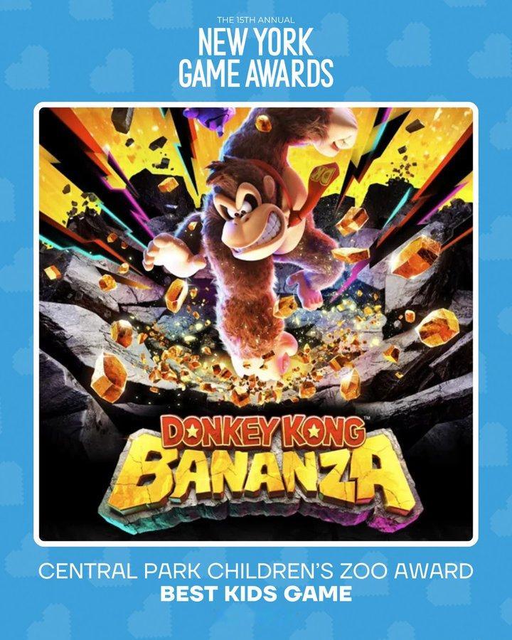 【《咚奇刚 蕉力全开》获纽约游戏大奖“最佳儿童游戏奖”】在今日的第15届纽约游戏