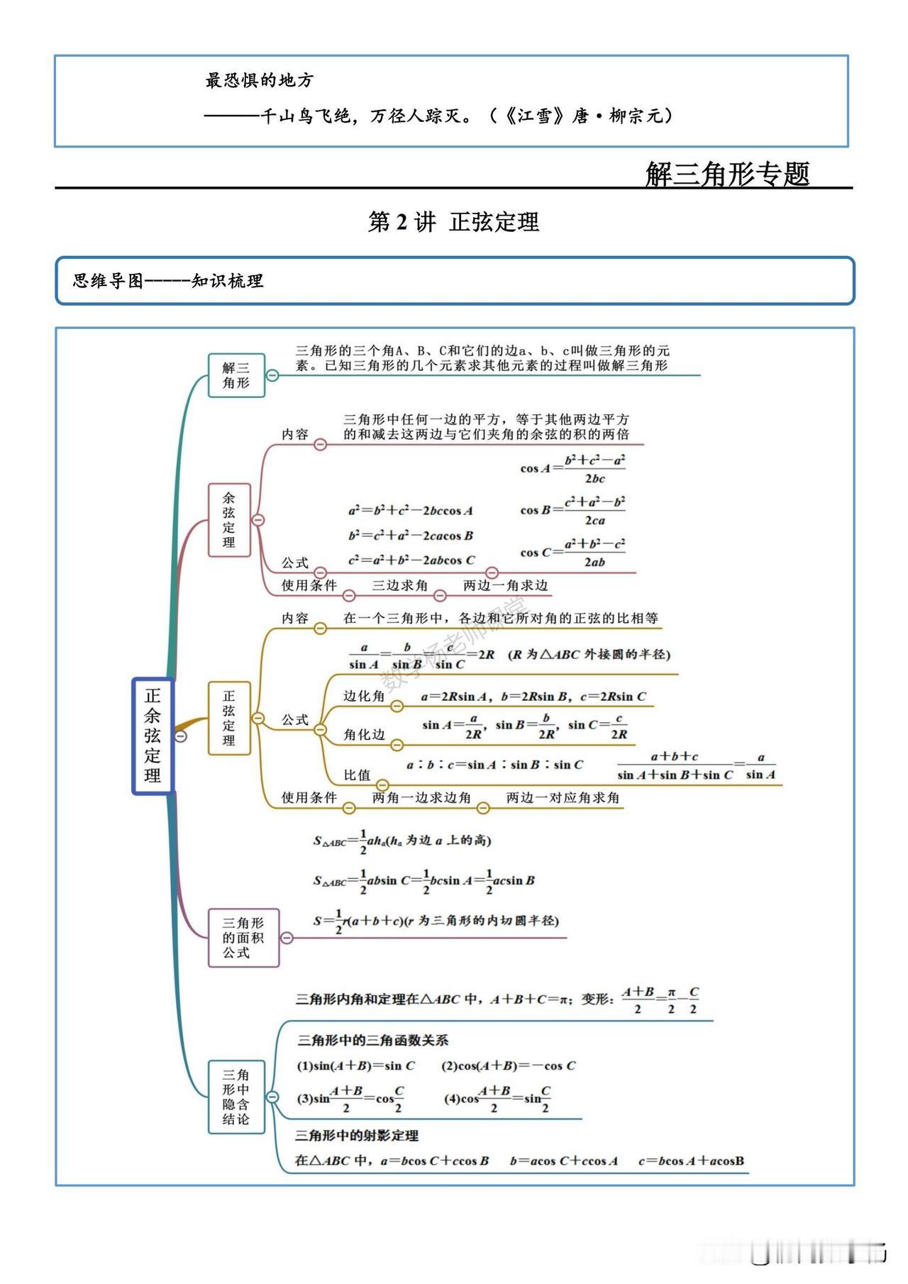 高一数学同步培优——正弦定理9大题型精讲
1、恒等式求角
2、判断三角形求角度