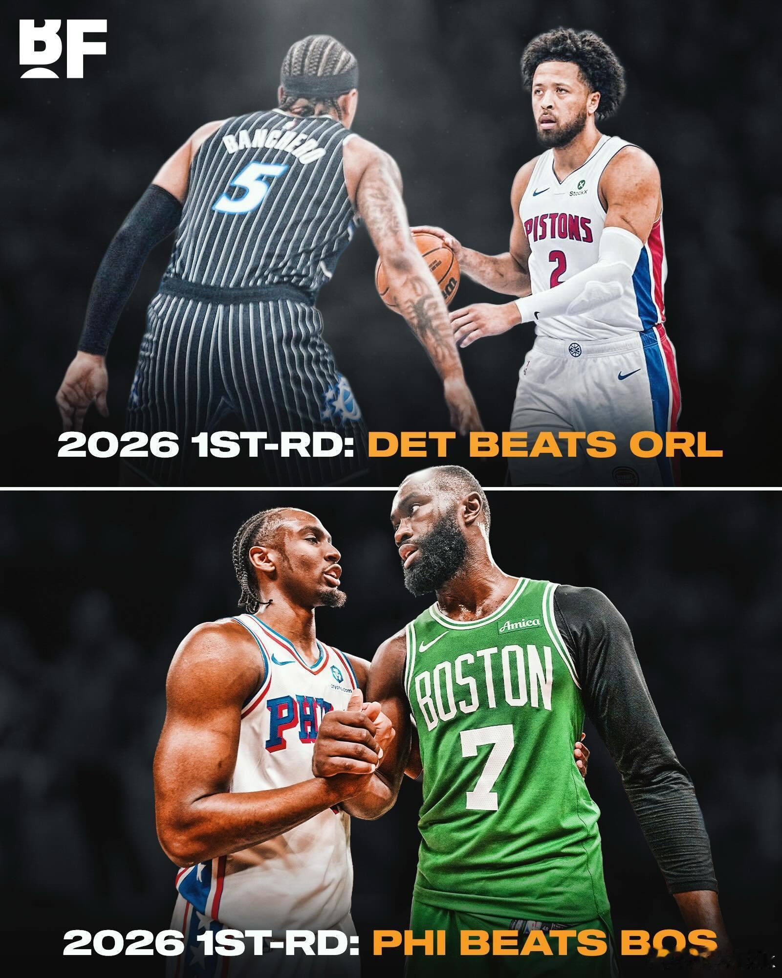 随着76人和活塞晋级，这将是NBA历史上第三次季后赛出现多场1-3落后逆转的局面
