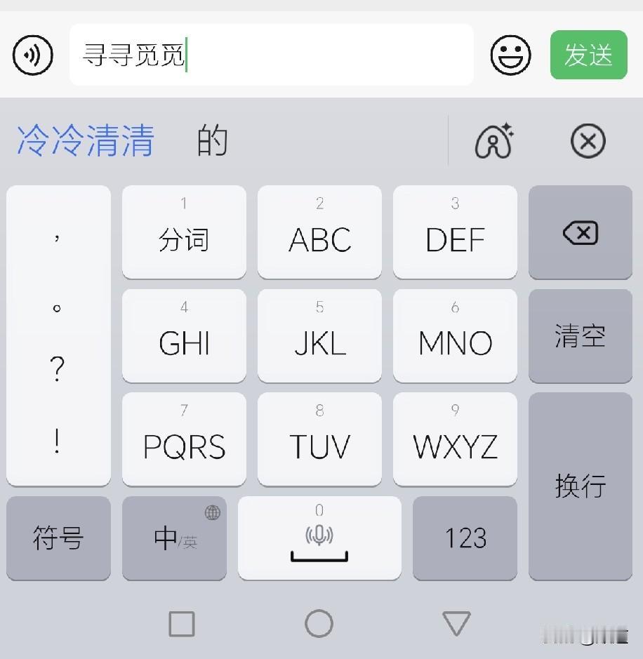 抖音上有人说，你信不信你手机知道你最爱的人是谁，你打出寻寻觅觅。
于是我输入寻寻