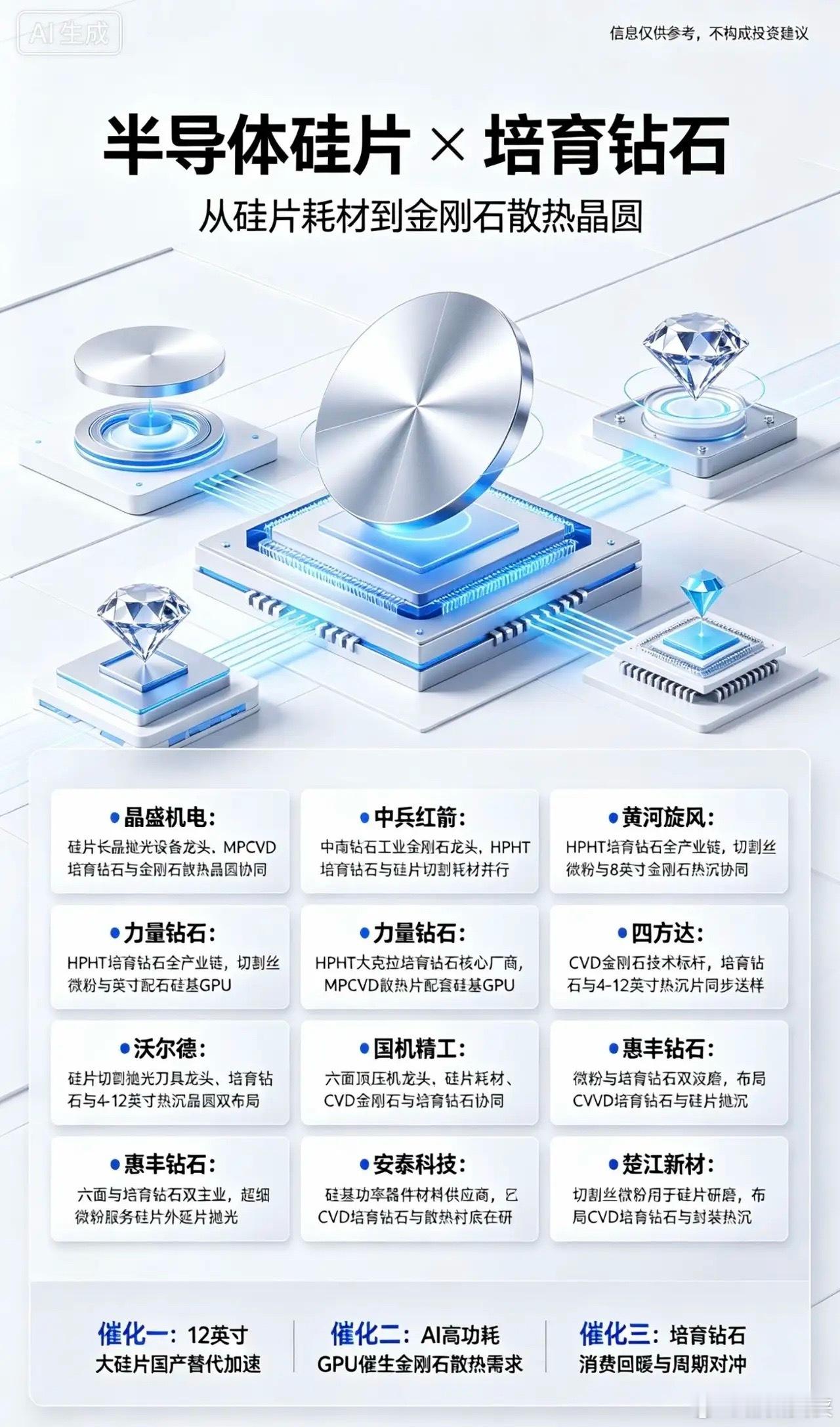 半导体硅片+培育钻石 10家核心公司信息仅供参考，不构成投资建议1. 晶盛机电半