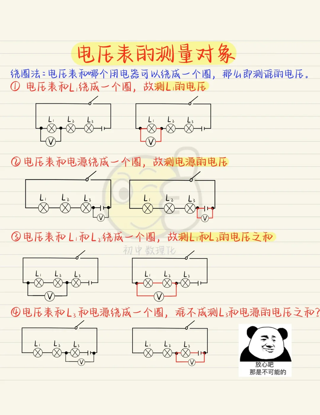 教你一招搞定电压表的测量对象，拿捏了❗