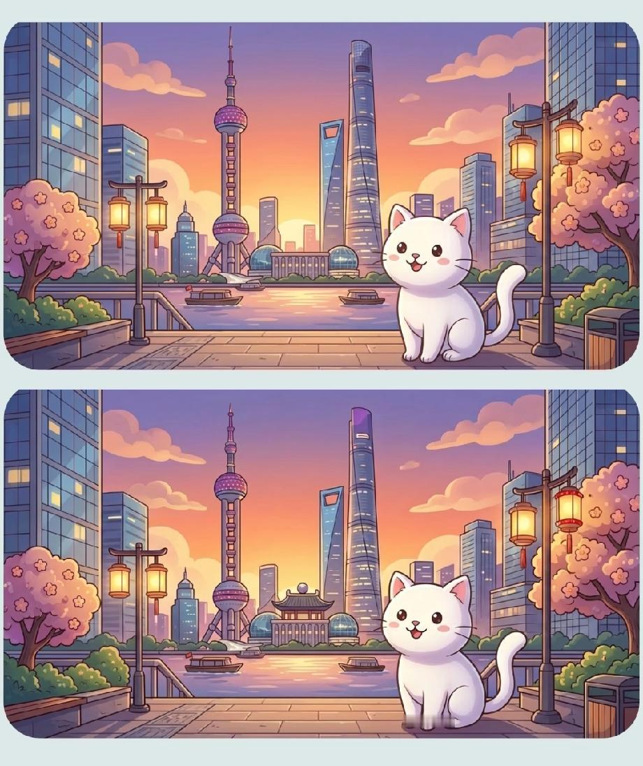 上海陆家嘴版找不同！东方明珠旁多了个古建筑？90%的人都没发现！