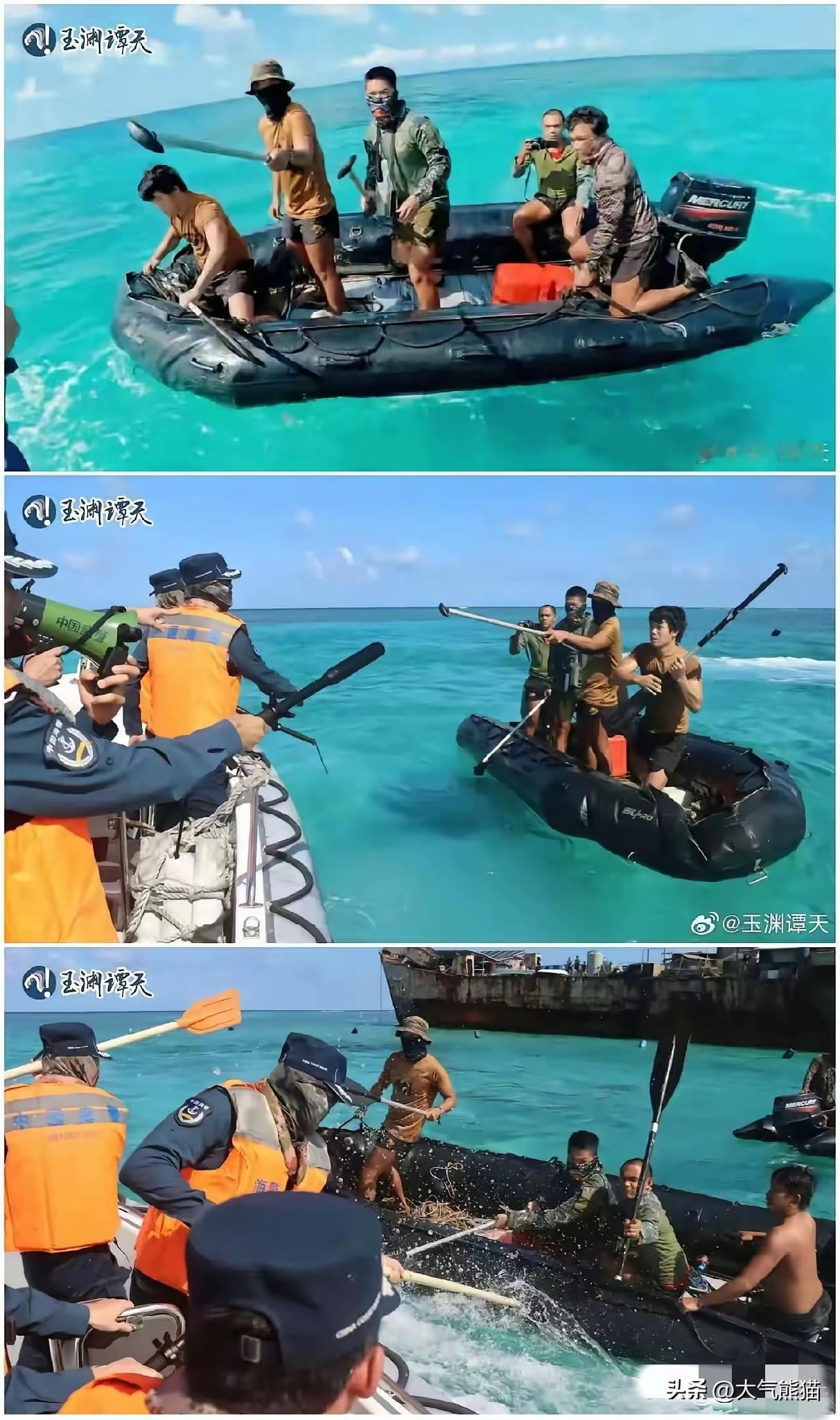 看了中国海警和菲猴在坐滩破船附近干战的视频，说实话咱们的装备确实该升级一下了！