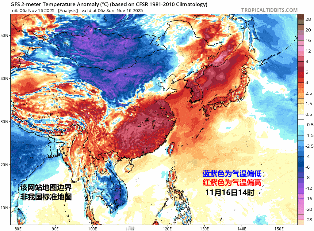 未来寒潮继续南下，这轮寒潮甚至最南可达越南、老挝、泰国。在11月的寒潮能如此深入