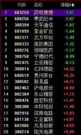 3972以上，完美！

为什么今天指数上涨了，大家看下公募基金前20大重仓股今天