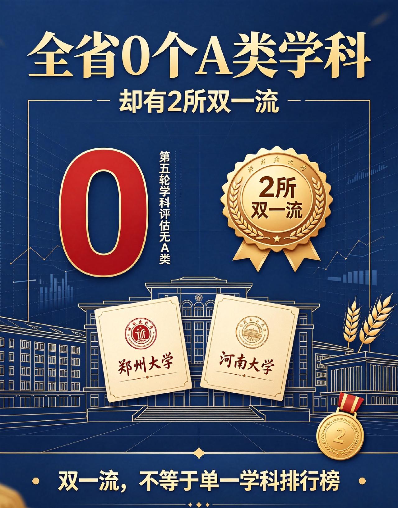 没有A类学科也能是双一流，河南戳破了一个误区

河南高教最反常识的事实：
全省第