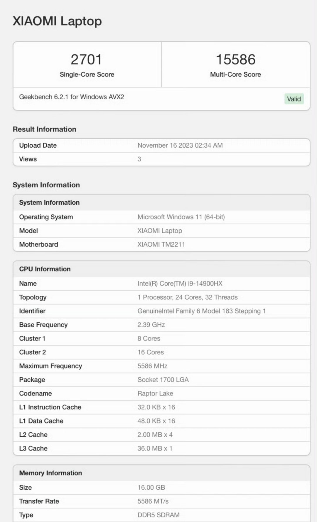 #小米笔记本# 小米高性能笔记本要来了，英特尔i9-14900hx和i5-145