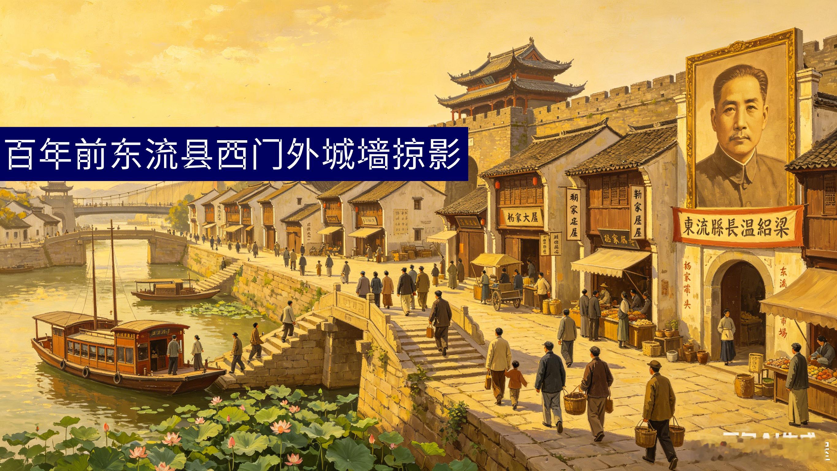 小火轮来了，东流县西门城外盛况——百年前东流县西门外城墙街道掠影◎老屋张忠//1