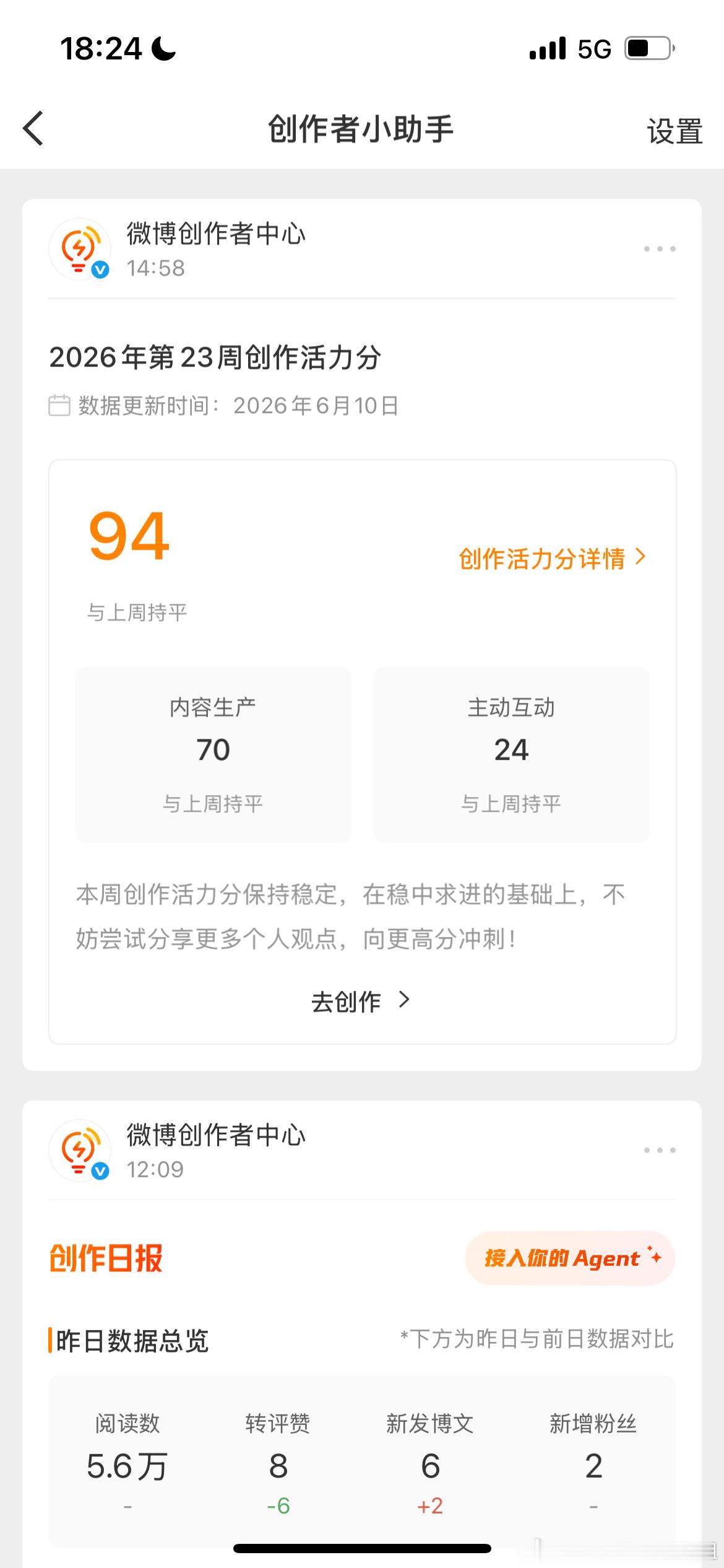 早晚通勤的路上，吭哧吭哧一顿创作，分享欲爆棚啊。创作活力分一下子上来了，又变橙V