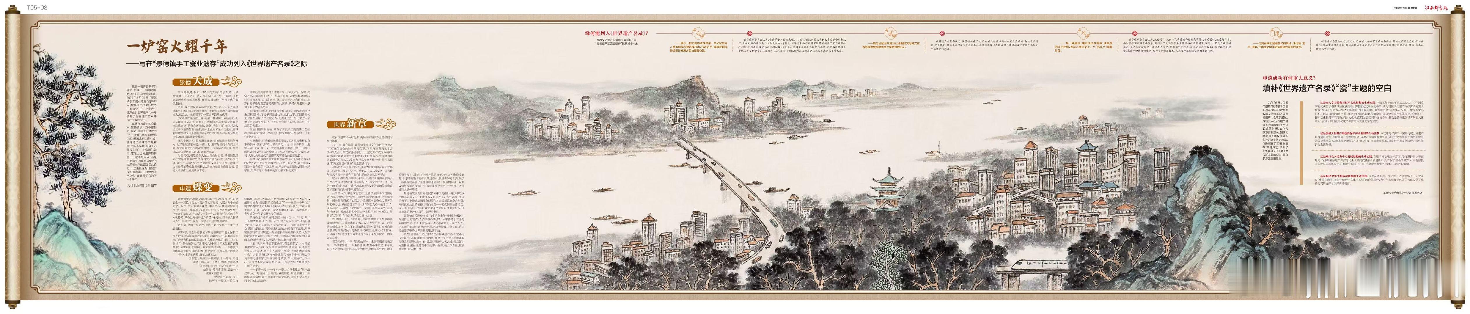 手绘国画长卷看景德镇千年窑火看沸腾的景德镇2026年7月25日第48届世界遗产大