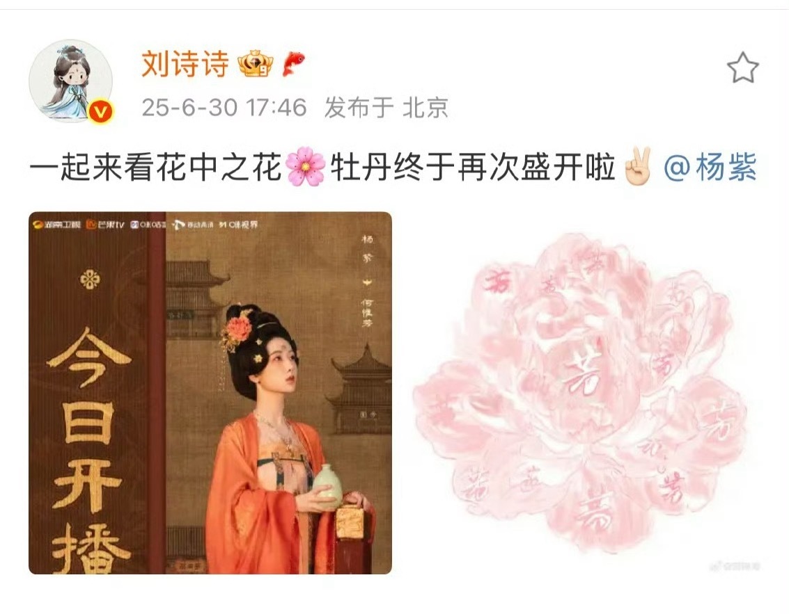 刘诗诗为杨紫新剧宣传 ​​​