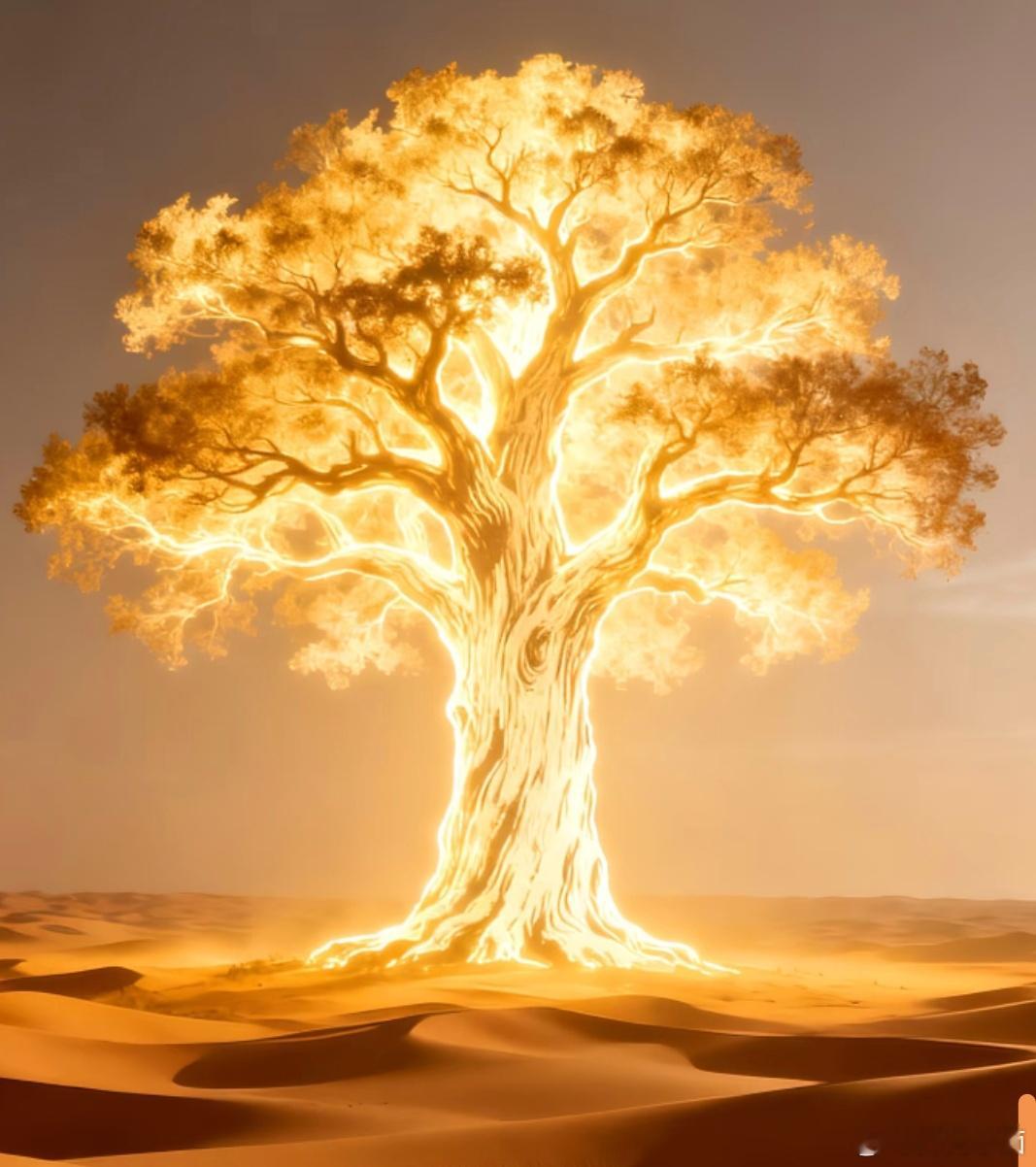 发财树生长在金色流沙里面，有元者自会刷到它。点赞，让自己的元更满，更丰盛吧。 ​