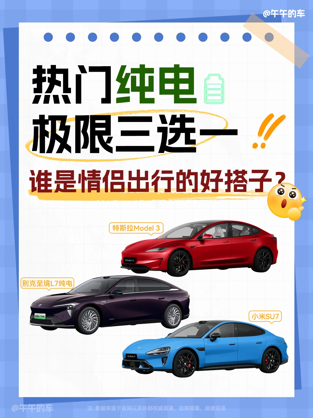 热门纯电家轿三选一，谁是情侣出行好搭子