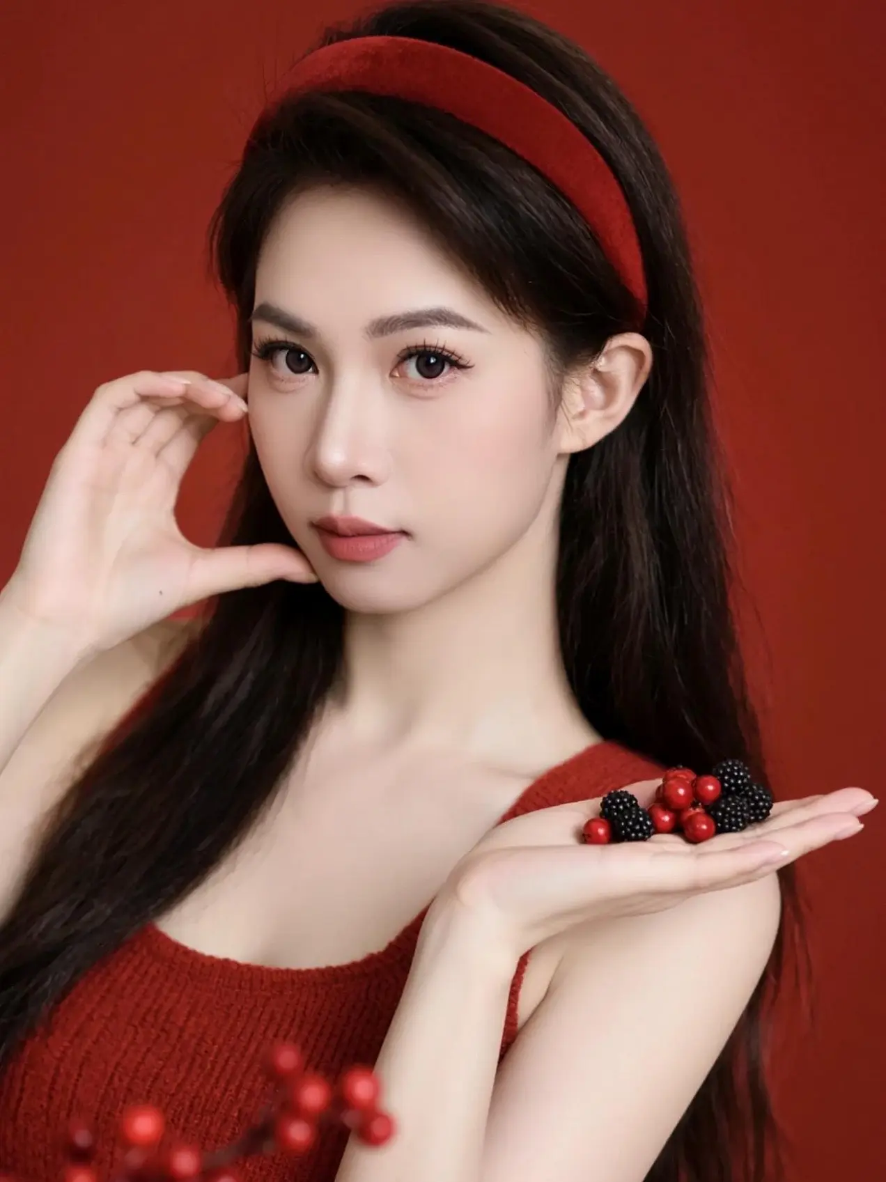 超甜感拉满 甜妹打call 草莓女孩 甜美红色 甜妹