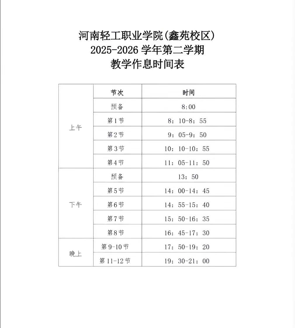 学弟学妹们～这是咱们各个校区上学期的时间表，大家可以参考下！你们都被录到哪个校区