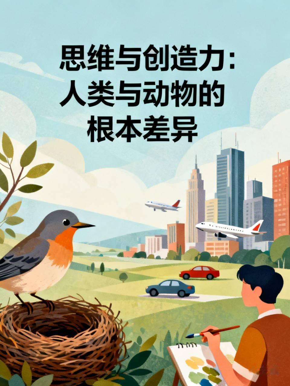 一般动物与人类的根本差异是什么? 一般动物与人类的根本差异，我觉得在于思维和创造