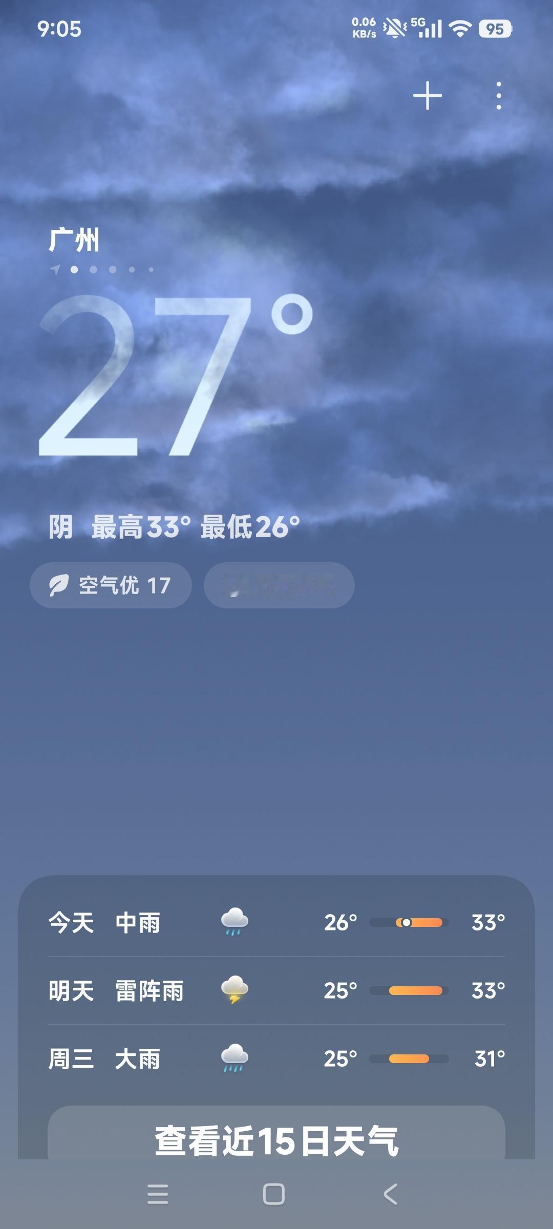 跑步和参加马拉松比赛，最好的天气是多云或者阴天，最好的温度是15°左右。其次是小