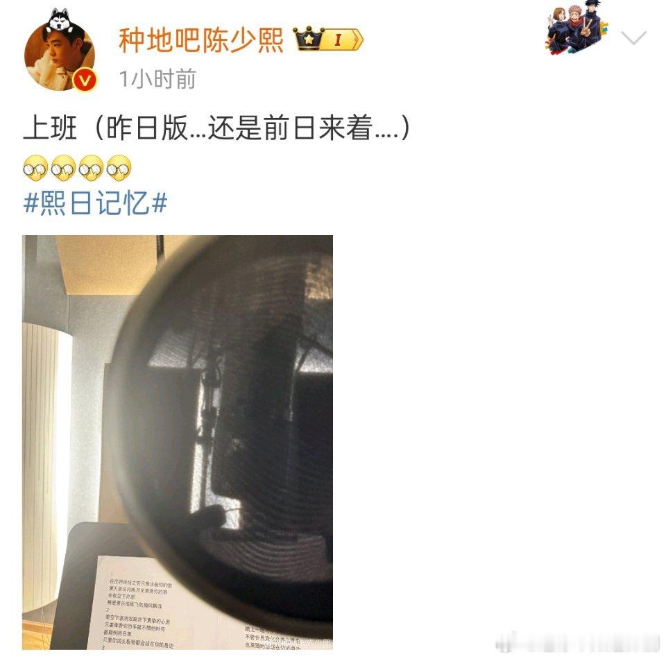 陈少熙录音上班 陈少熙：上班（昨日版…还是前日来着….）[并不简单][并不简单]