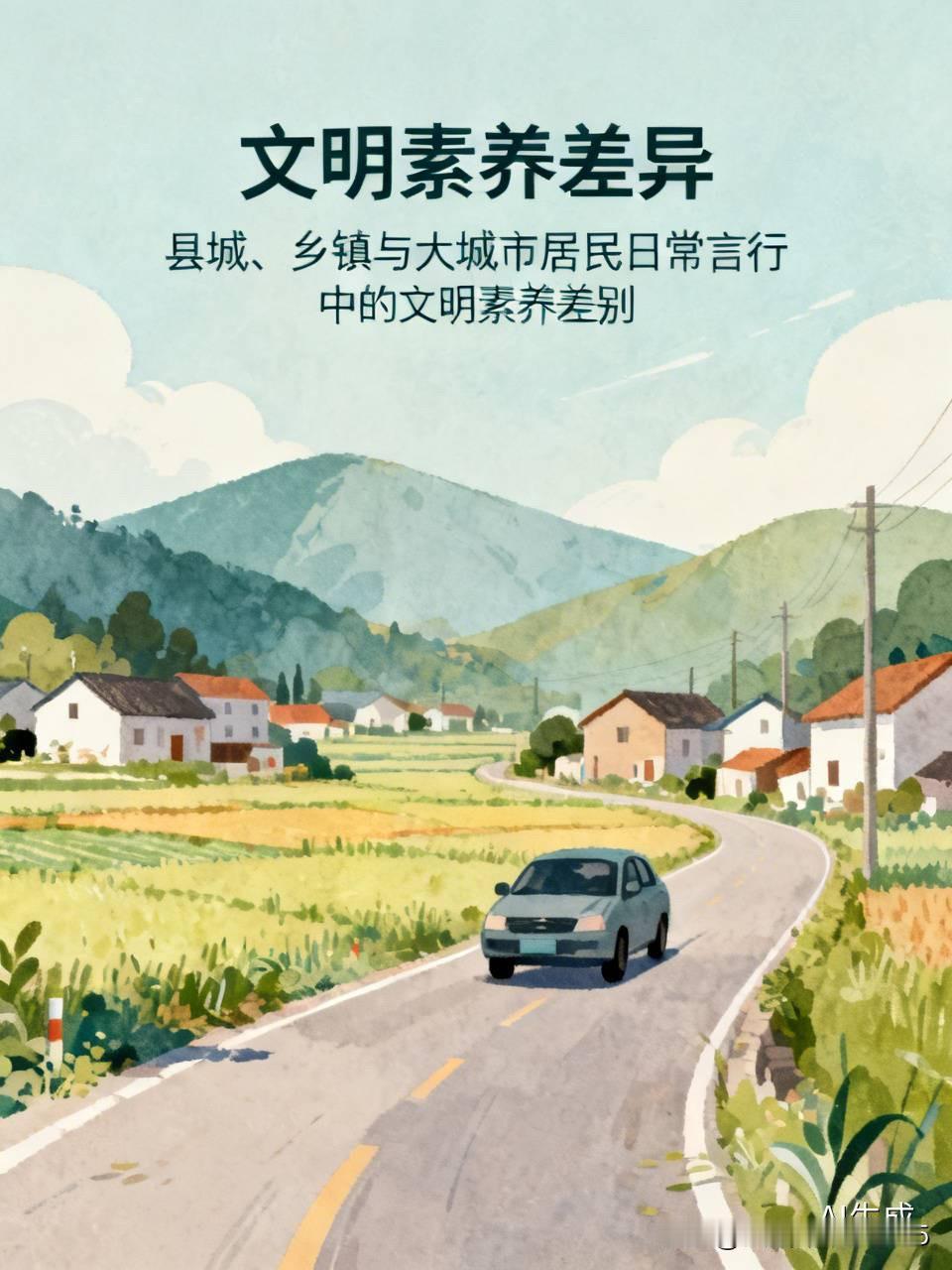 县城、乡镇与大城市的居民，整体而言，在日常细碎的言行里，文明素养还是存在较为明显
