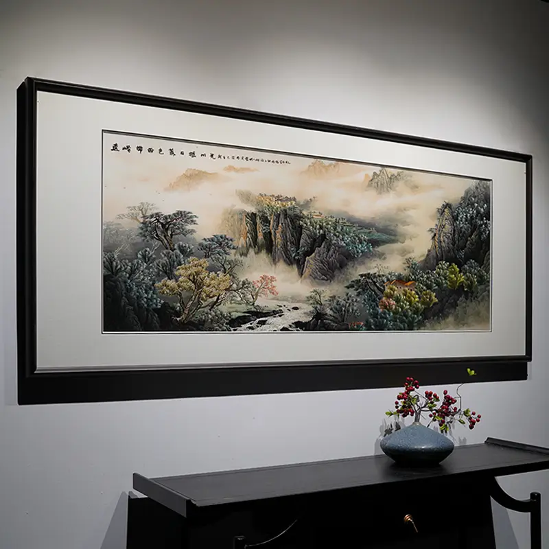 云海山水苏绣｜背靠青山，步步高升 柔缕织云横峻岭，丘壑纳祺光，靠山稳固...