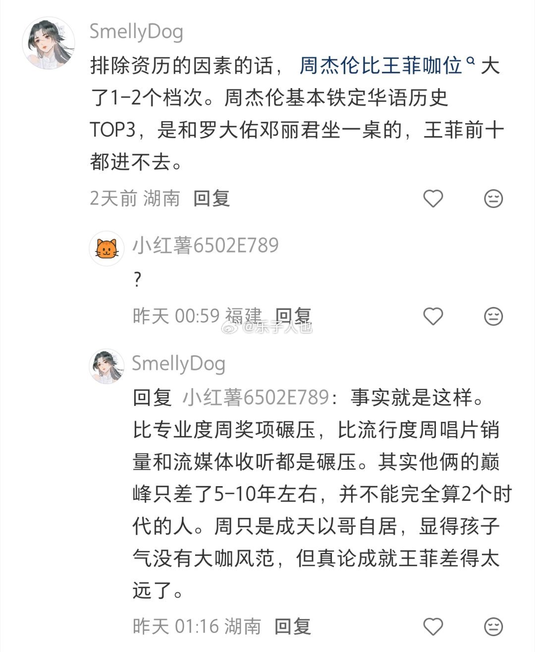 周杰伦咖位比王菲大继续招笑 他俩就是香奈儿跟耐克阿迪，这种比喻算是最合适的了。 