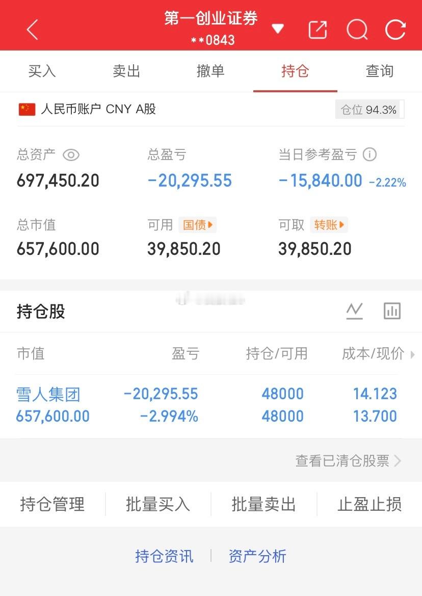 爱股程全职炒股日记40w本金挑战一年翻5倍，第（ 243）天！总资产：69w当日