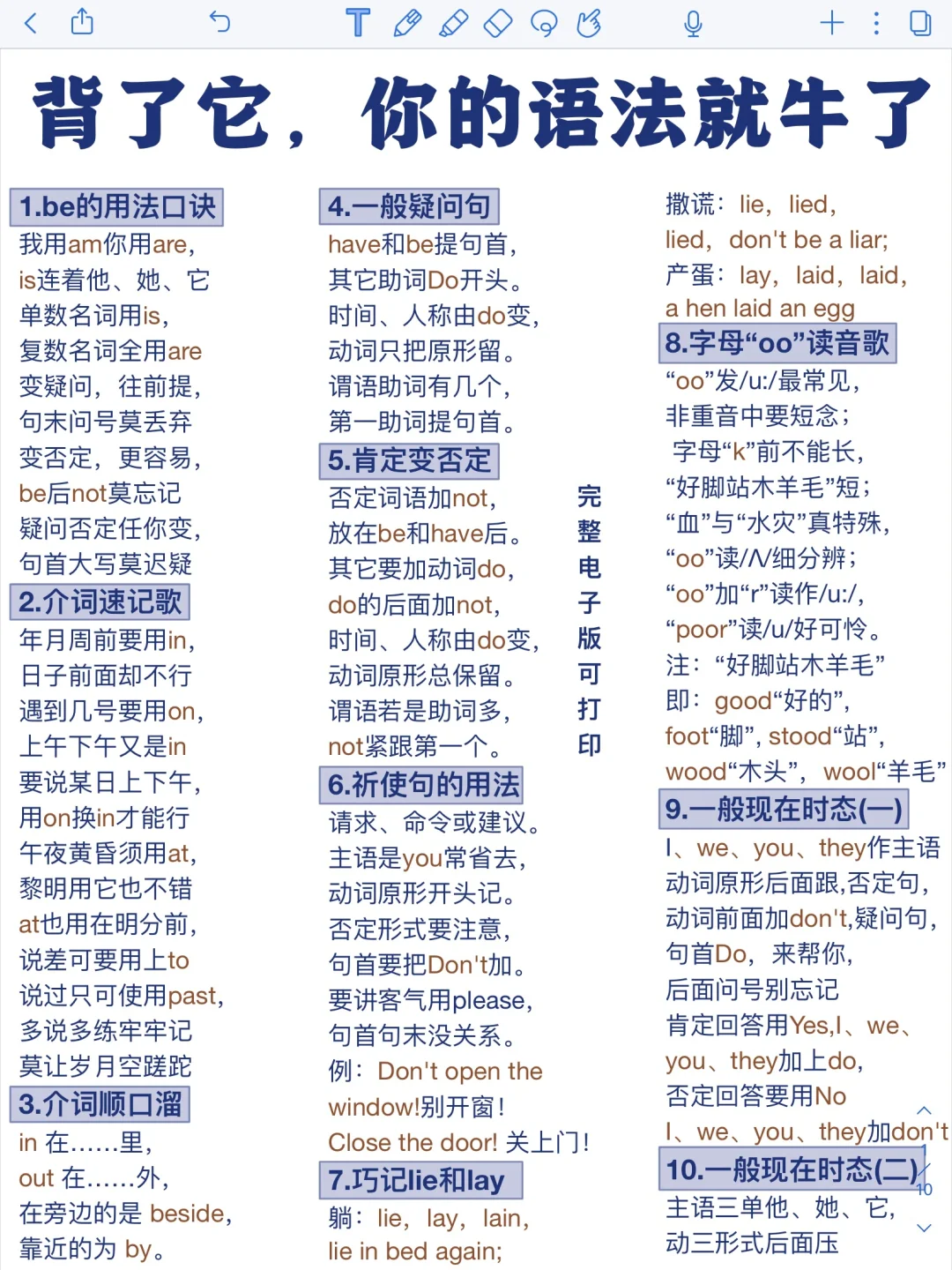 告别死记硬背‼️51条英语语法顺口溜！太牛了