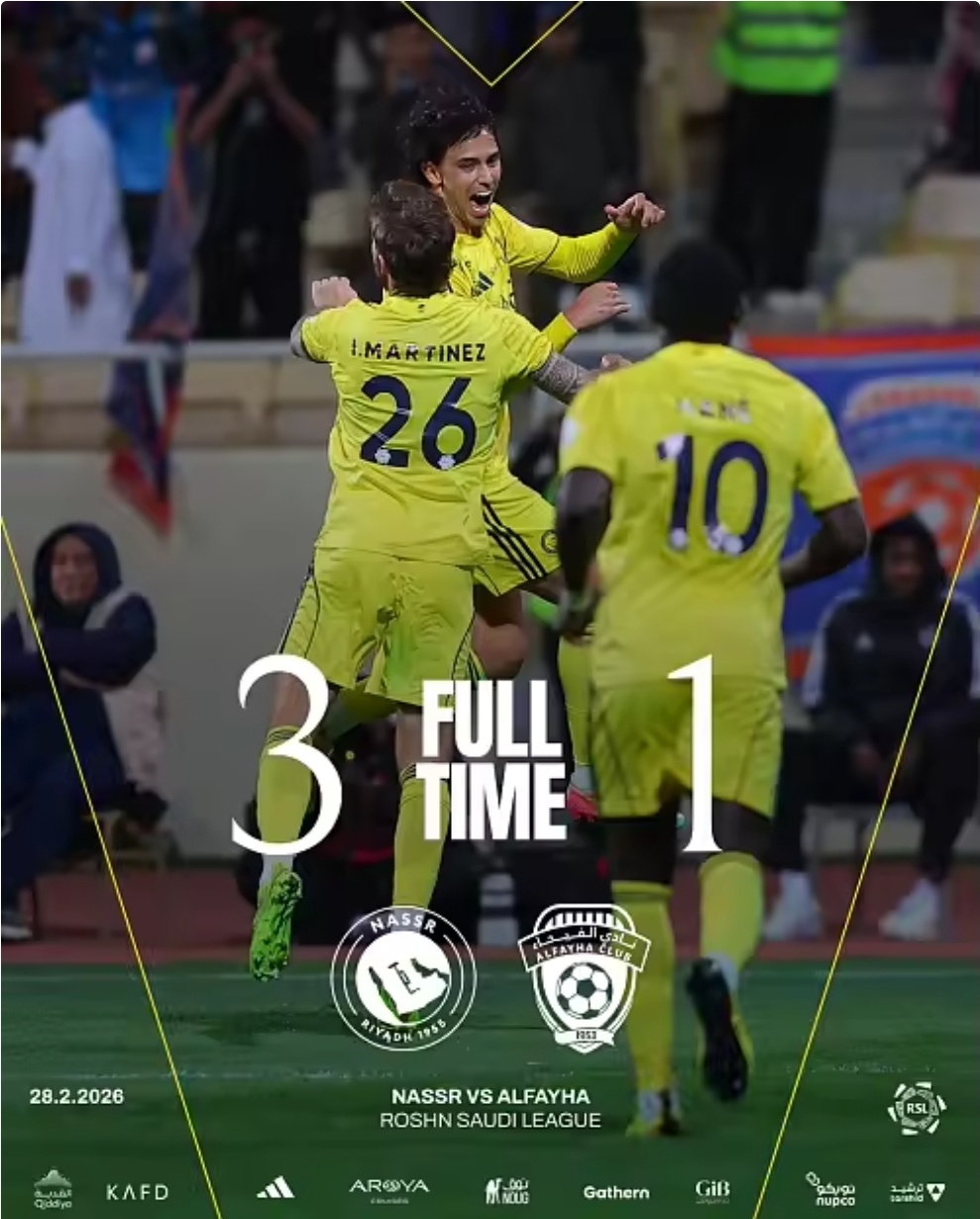 势不可挡！利雅得胜利联赛豪取10连胜，继续领跑沙特联稍早前结束的沙特联比赛中，利