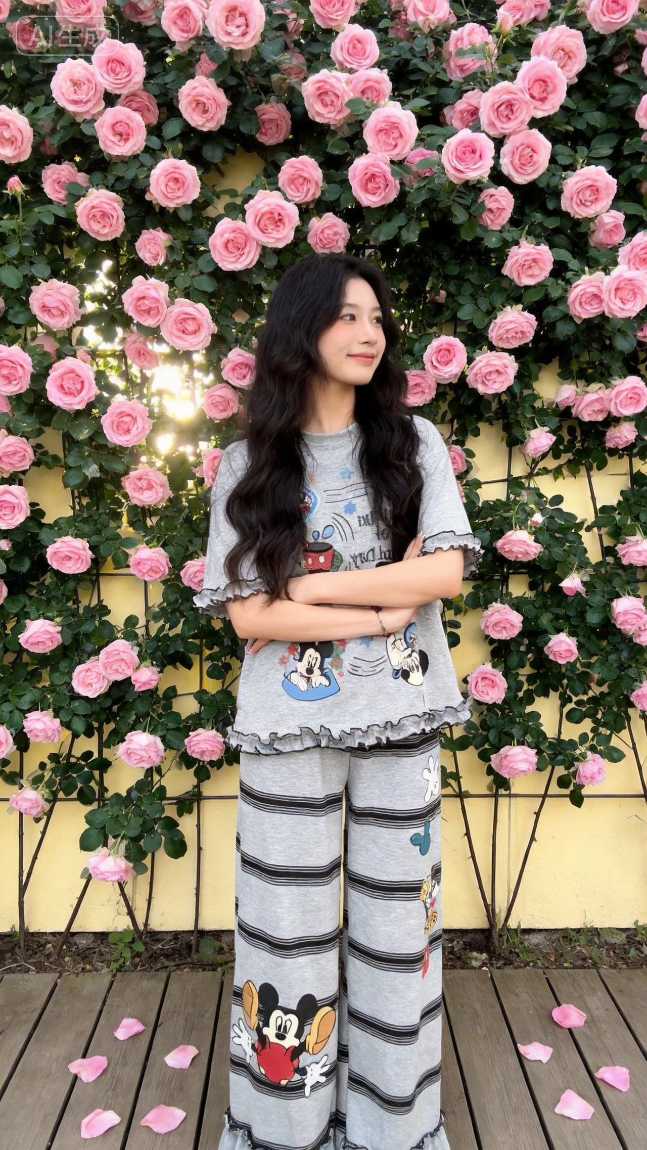 日常ootd 森系氛围感 花墙拍照姿势 居家穿搭