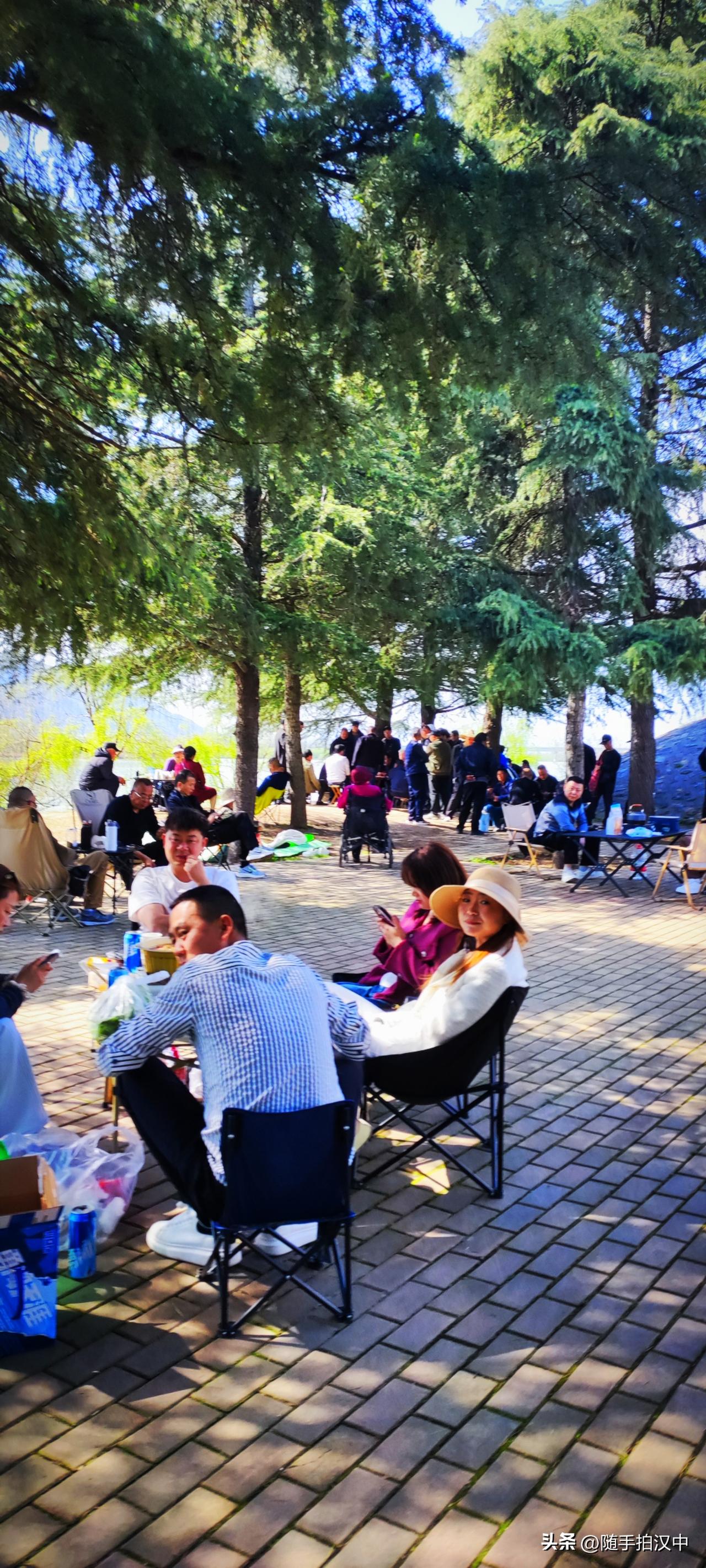 春日的阳光已经实力至上，晒太阳已经成了避之不及的事情。草坪上空荡荡，人们都在树下